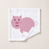 Schüchterne rosa Schwein-Gewohnheit Badhandtuch Set (Waschlappen)
