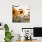 Schüchterne und traumhafte Sonnenblume Poster (Heimbüro)