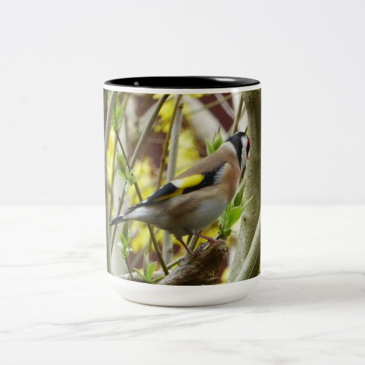 Schüchterner Goldfinch Zweifarbige Tasse (Mittel)