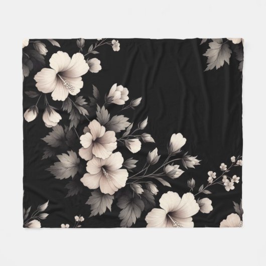 Schüchterner Hibiskus Fleecedecke (Vorderseite (Horizontal))