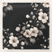 Schüchterner Hibiskus Glasuntersetzer (Vorderseite)