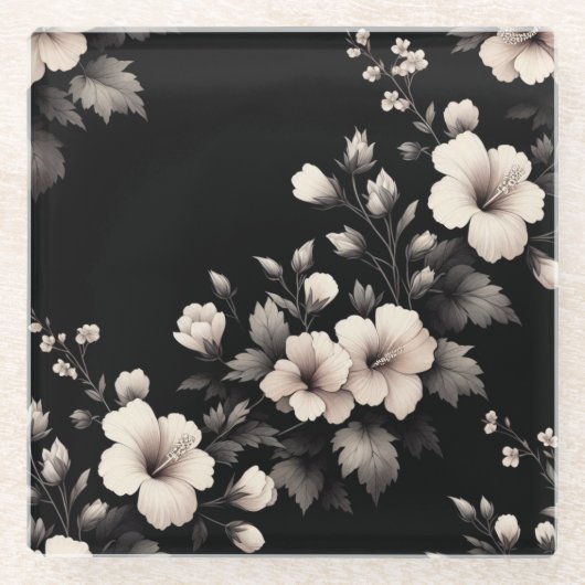 Schüchterner Hibiskus Glasuntersetzer (Vorderseite)