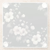 Schüchterner Hibiskus Glasuntersetzer (Rückseite)