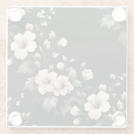 Schüchterner Hibiskus Glasuntersetzer (Rückseite)