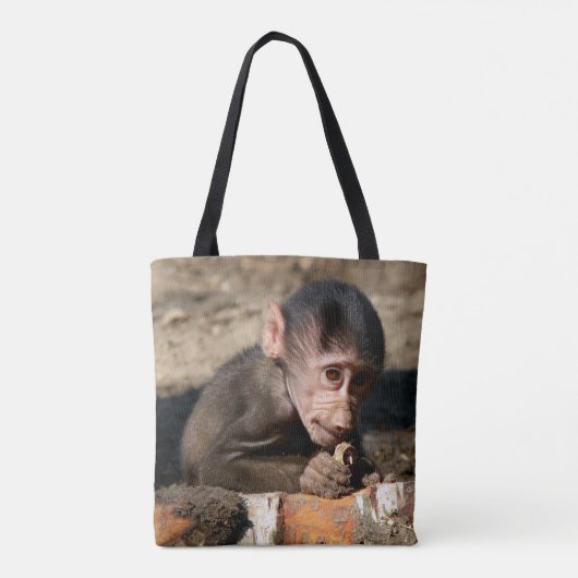 Schüchterner junger männlicher Hamadryas Pavian Tasche (Rückseite)