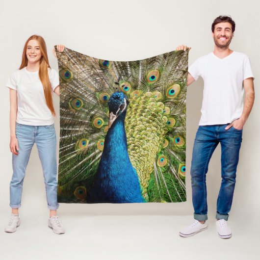 Schüchterner Pfau Fleecedecke (Beispiel)