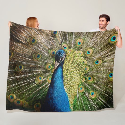 Schüchterner Pfau Fleecedecke (Beispiel)