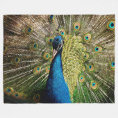 Schüchterner Pfau Fleecedecke (Vorderseite (Horizontal))
