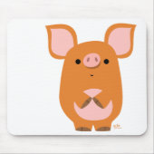 Schüchternes Cartoon-Schwein mousepad (Vorne)