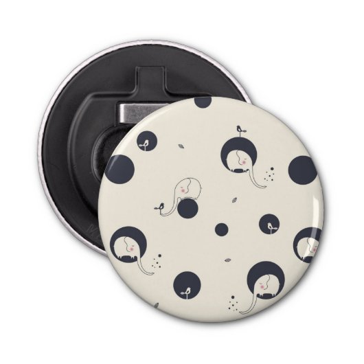 Schüchternes Elefant-Muster Flaschenöffner (Vorderseite)