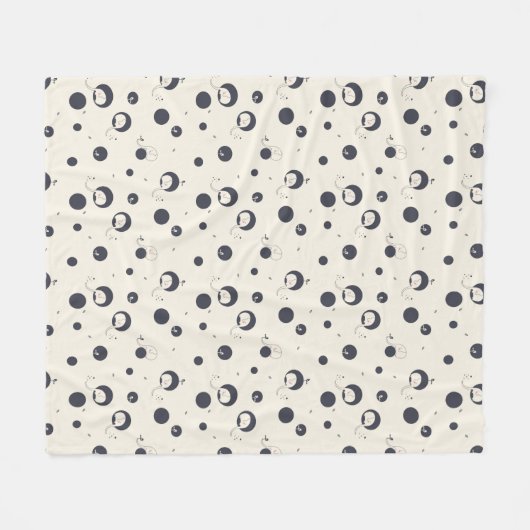 Schüchternes Elefant-Muster Fleecedecke (Vorderseite (Horizontal))