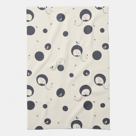 Schüchternes Elefant-Muster Handtuch (Vertikal)