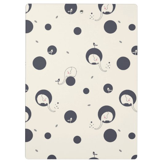 Schüchternes Elefant-Muster Klemmbrett (Rückseite)