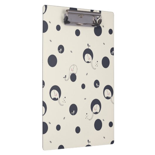 Schüchternes Elefant-Muster Klemmbrett (Rechts)