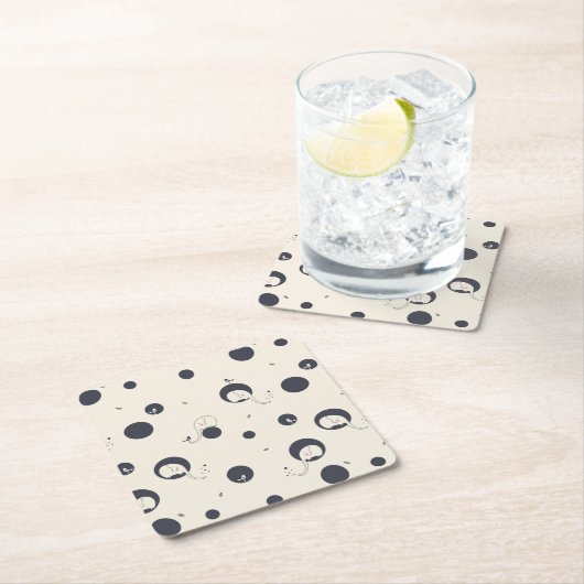 Schüchternes Elefant-Muster Rechteckiger Pappuntersetzer (Vor Ort)