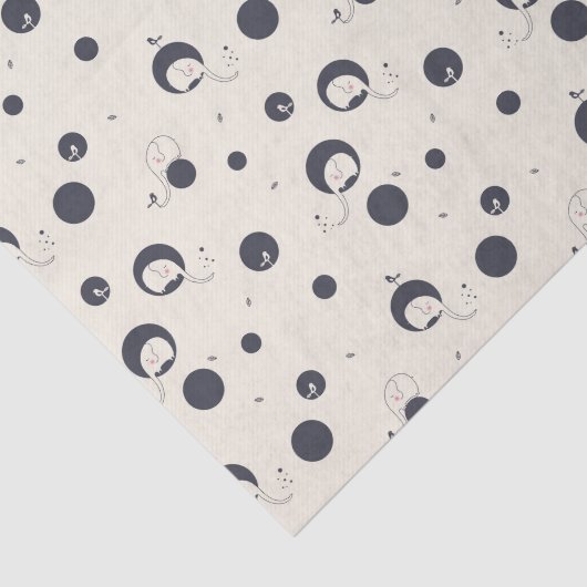 Schüchternes Elefant-Muster Seidenpapier (Ausschnitt)