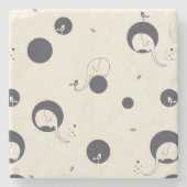 Schüchternes Elefant-Muster Steinuntersetzer (Vorderseite)