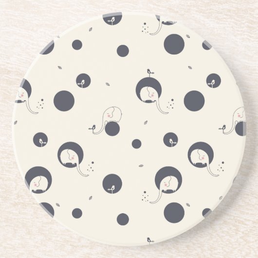 Schüchternes Elefant-Muster Untersetzer (Vorne)