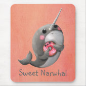 Schüchternes Narwhal mit Krapfen Mousepad (Vorne)
