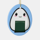 Schüchternes Onigiri Keramik Ornament (Rechts)