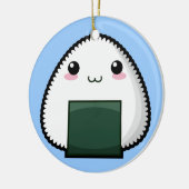 Schüchternes Onigiri Keramik Ornament (Links)