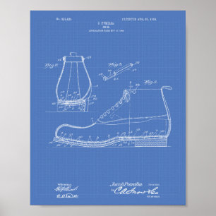 Schuh 1906 Patentkunst Blaupause Poster