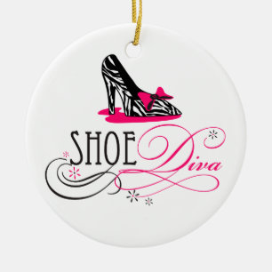 Schuh-Divazebra-Druck-Verzierung Keramik Ornament