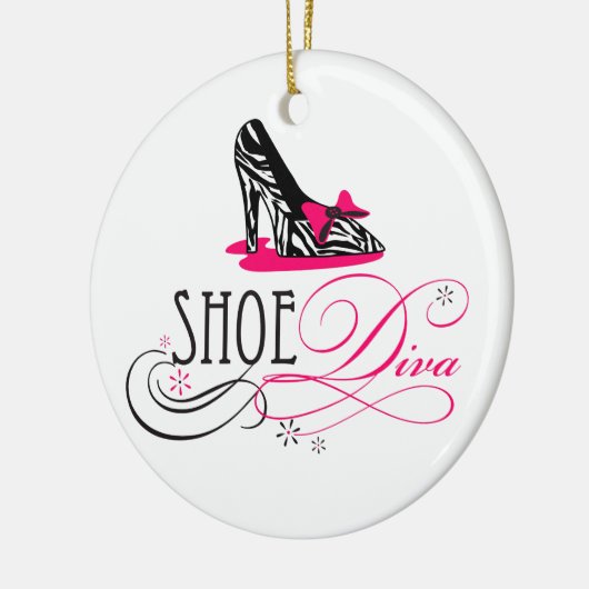 Schuh-Divazebra-Druck-Verzierung Keramik Ornament (Links)