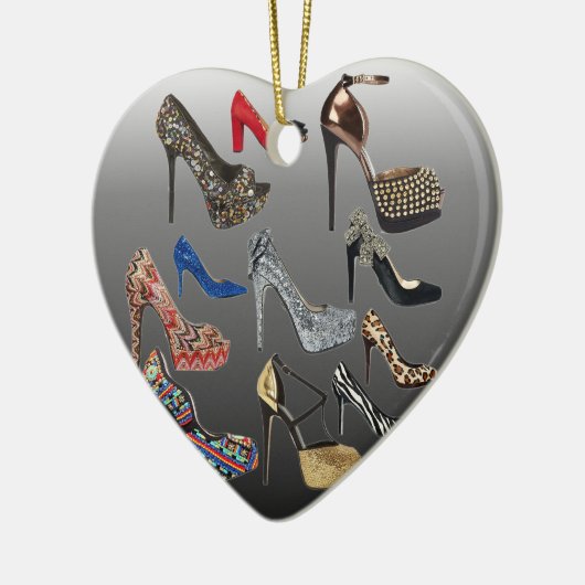 Schuh-fertigen hohe Heels-Collage besonders an Keramik Ornament (Links)