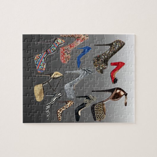 Schuh-fertigen hohe Heels-Collage besonders an Puzzle (Horizontal)