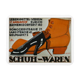"Schuh-Geschäfte", Zürich (Farbelitho) Magnet
