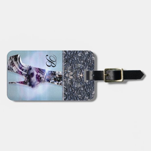 Schuh-Liebe-Monogramm Gepäckanhänger (Vorderseite horizontal)