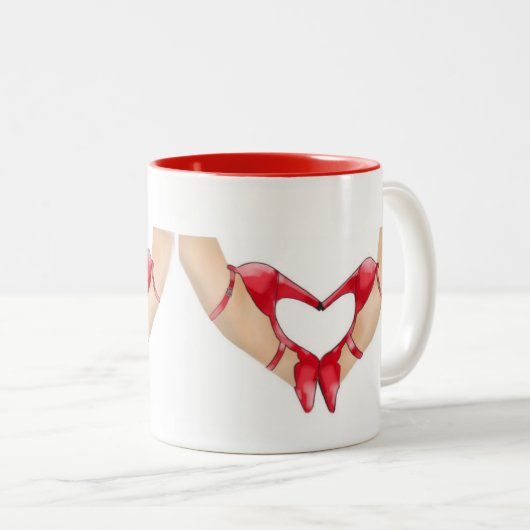 SCHUH-LIEBE-TASSE ZWEIFARBIGE TASSE (VorderseiteRechts)