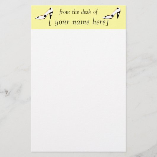 Schuh-Liebhaber-niedliches Briefpapier (Vorderseite)