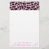 Schuh-Liebhaber-Rosa-Leopard-Druck Briefpapier (Vorderseite)
