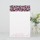Schuh-Liebhaber-Rosa-Leopard-Druck Briefpapier (Stehend Vorderseite)