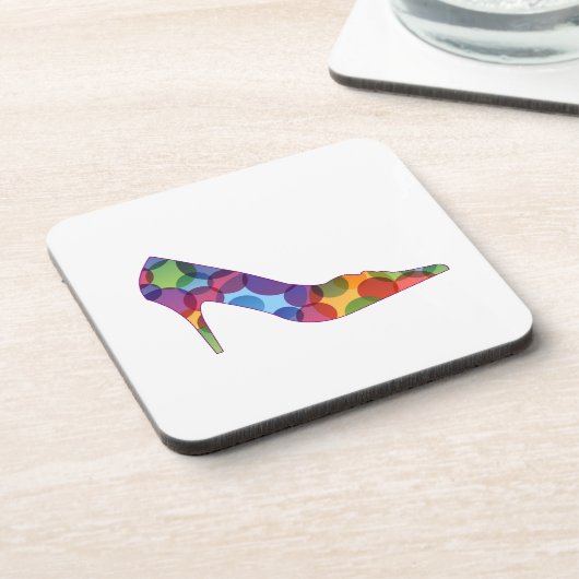 Schuh mit bunten Kreisen Untersetzer (Linke Seite)