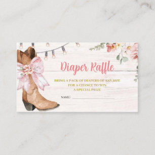 Schuh mit rosa Schleife Windel-Raffle-Karte Begleitkarte