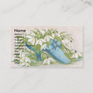 Schuh Snowdrops viktorianischer Geschäftskarte Visitenkarte