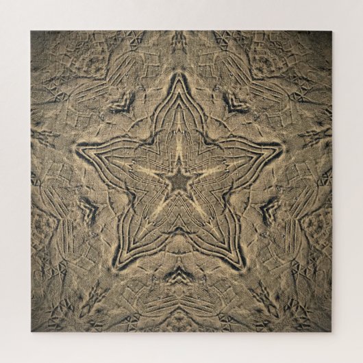 Schuhdrucke in Sand Mandala Puzzle (Vertikal)