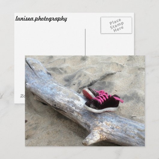 Schuhe am Strand Postkarte (Vorne/Hinten)