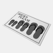 Schuhe Bitte schwarz / weiß / graue Türmatte (Schrägansicht)