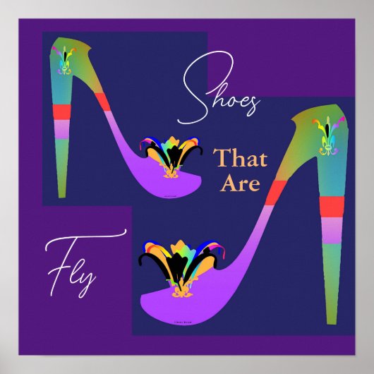 Schuhe, die Fliegen sind Poster (Vorne)