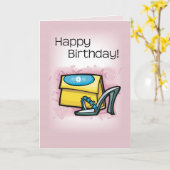 Schuhe, Handtücher, rosa Geburtstag Karte (Gelbe Blume)