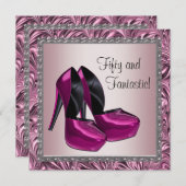 Schuhe mit hoher Ferse Frauen rosa Schwarz 50. Geb Einladung (Vorne/Hinten)