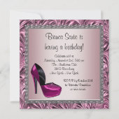 Schuhe mit hoher Ferse Frauen rosa Schwarz 50. Geb Einladung (Rückseite)