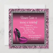 Schuhe mit hoher Ferse Frauen rosa Schwarz 50. Geb Einladung (Rückseite)