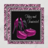 Schuhe mit hoher Ferse Frauen rosa Schwarz 50. Geb Einladung (Vorne/Hinten)