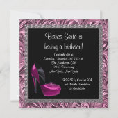 Schuhe mit hoher Ferse Frauen rosa Schwarz 50. Geb Einladung (Rückseite)