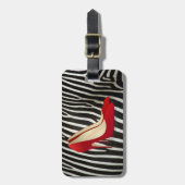 Schuhe mit rotem Oberteil Gepäckanhänger (Vorderseite vertikal)